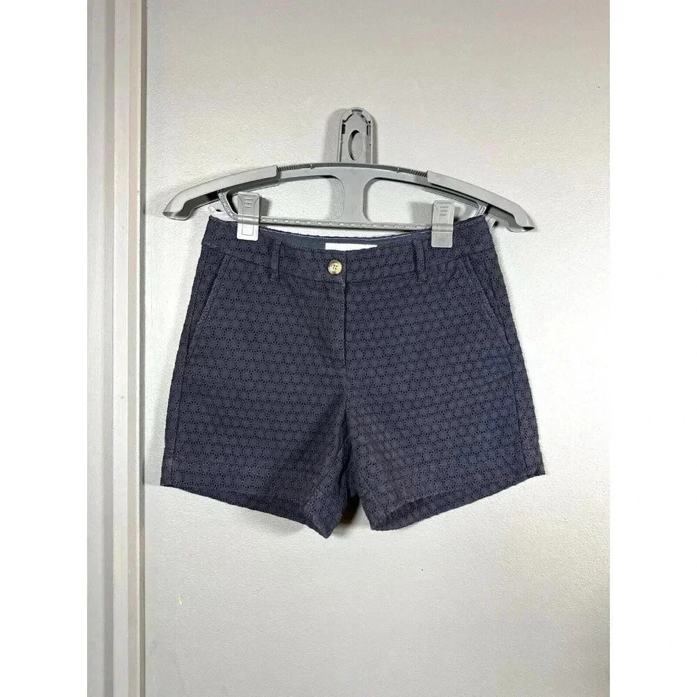 Boden Navy Eyelet Cotton Shorts